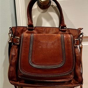 Michael Kors brown leather satchel